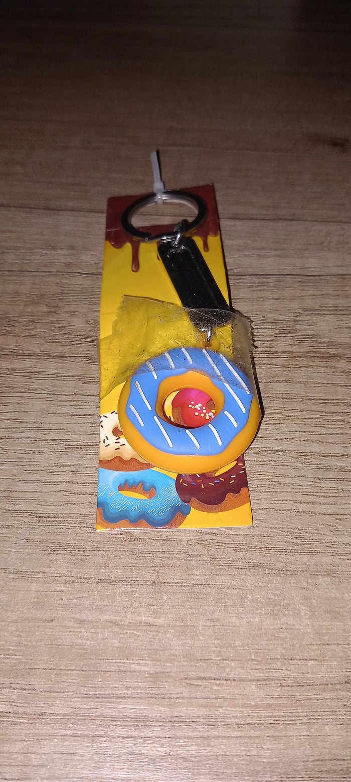 Sleutelhanger donut blauw