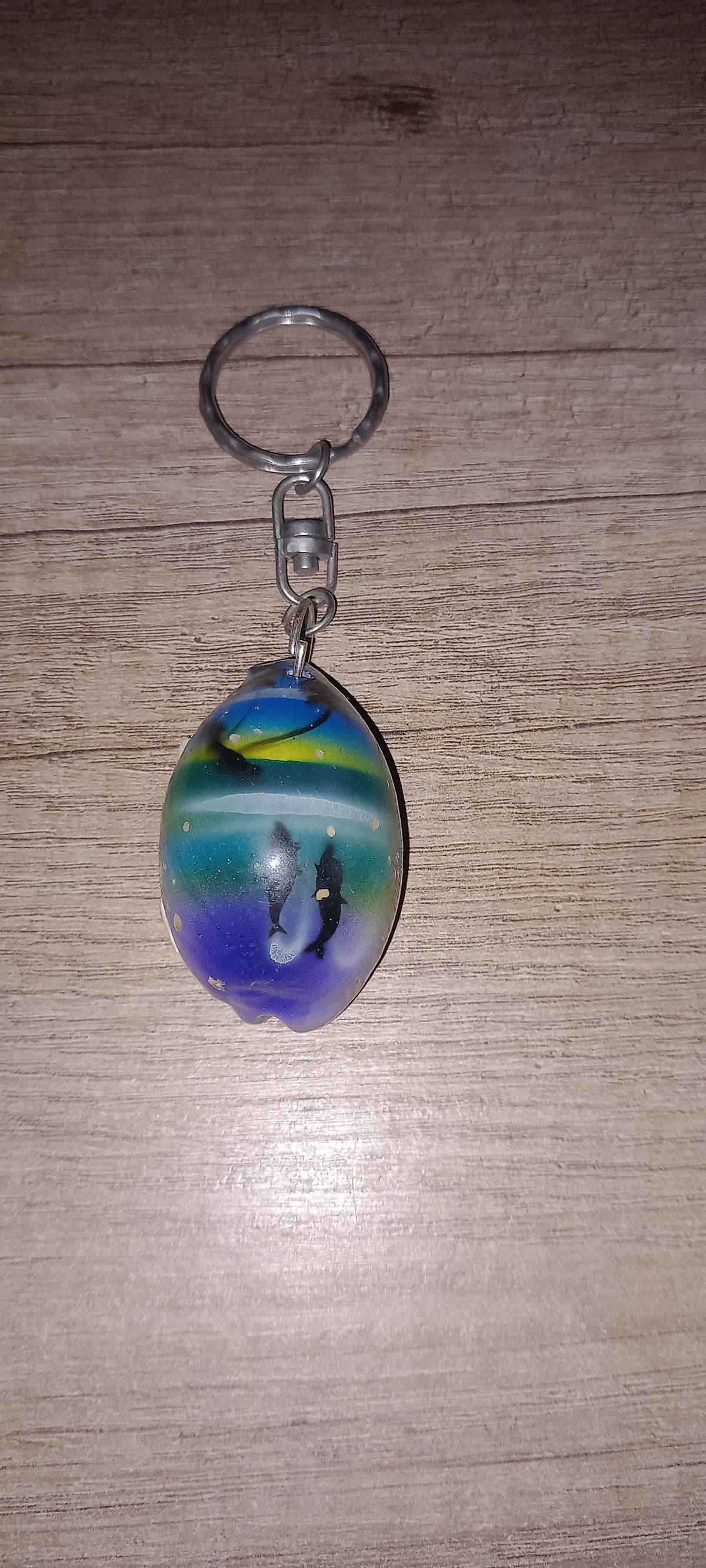 Sleutelhanger schelp met schildering