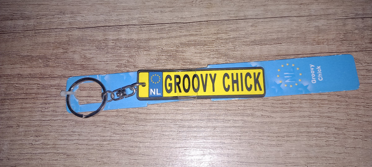 Sleutelhanger kenteken: Groovy chick