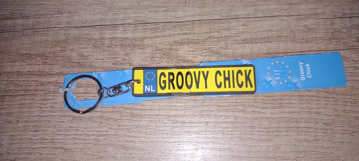 Sleutelhanger kenteken: Groovy chick