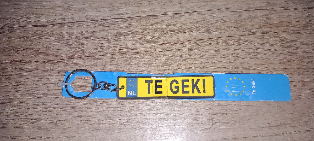 Sleutelhanger kenteken: Te gek!