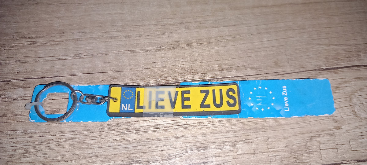 Sleutelhanger kenteken: Lieve zus