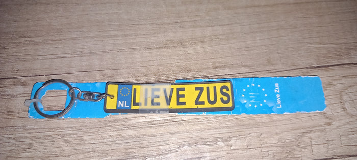 Sleutelhanger kenteken: Lieve zus