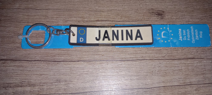 Sleutelhanger kenteken Duits: Janina