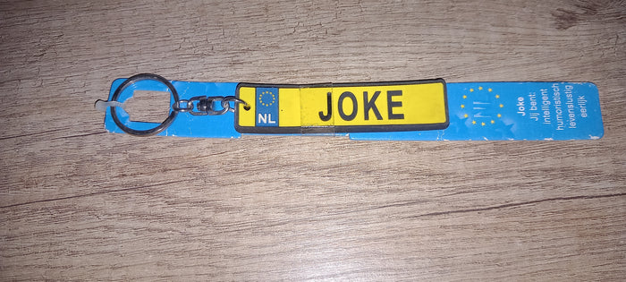 Sleutelhanger kenteken: Joke
