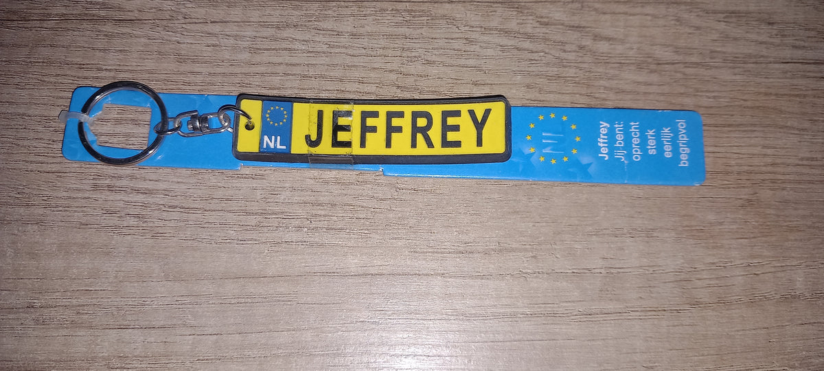 Sleutelhanger kenteken: Jeffrey