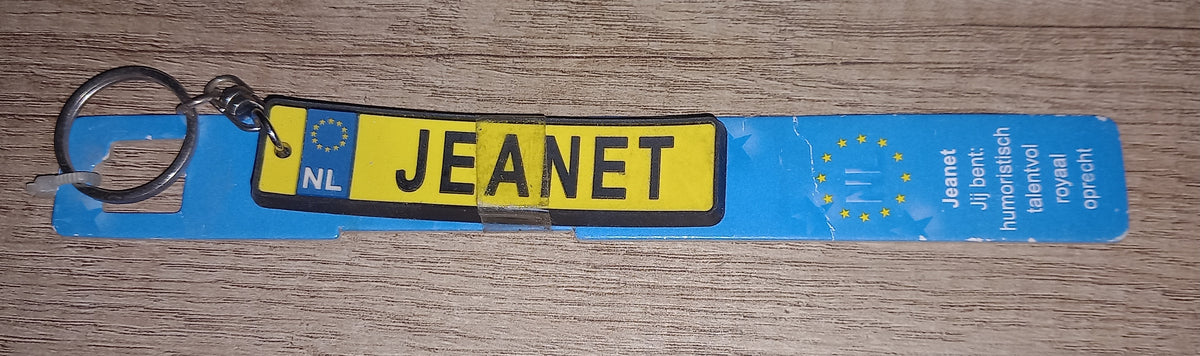 Sleutelhanger kenteken: Jeanet