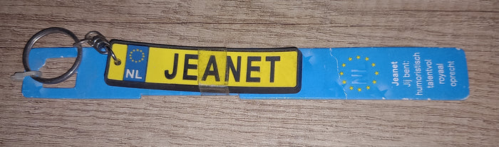 Sleutelhanger kenteken: Jeanet