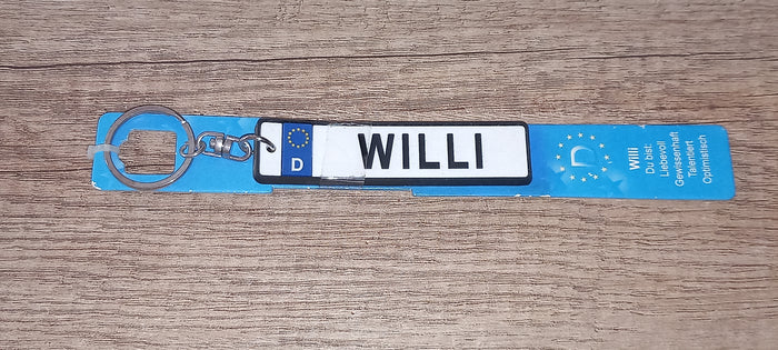 Sleutelhanger kenteken Duits: Willi