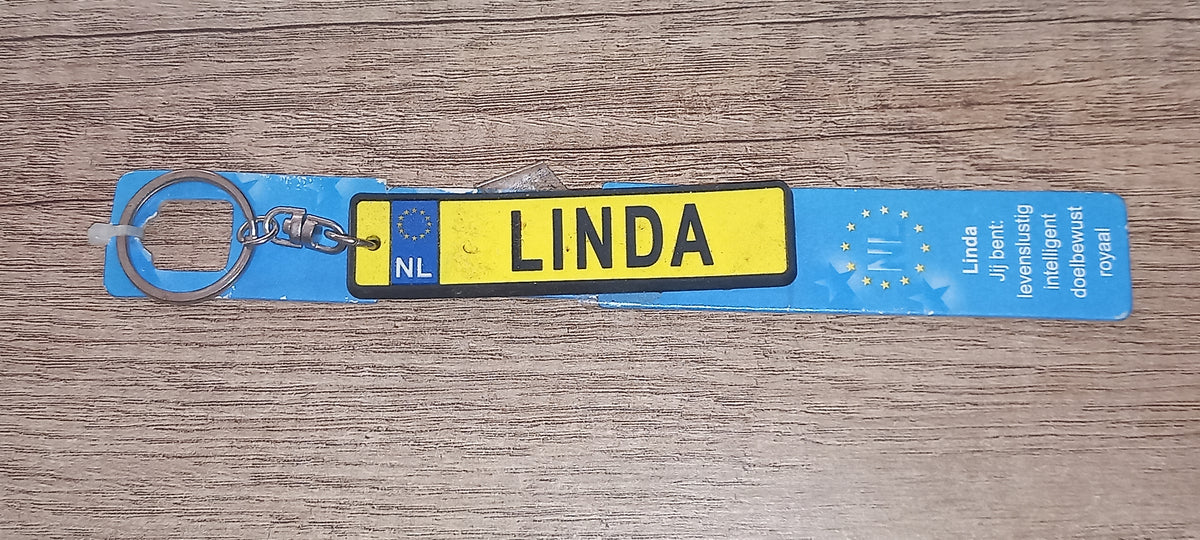 Sleutelhanger kenteken: Linda