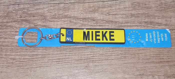 Sleutelhanger kenteken: Mieke