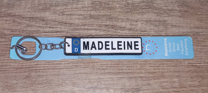Sleutelhanger kenteken Duits: Madeleine