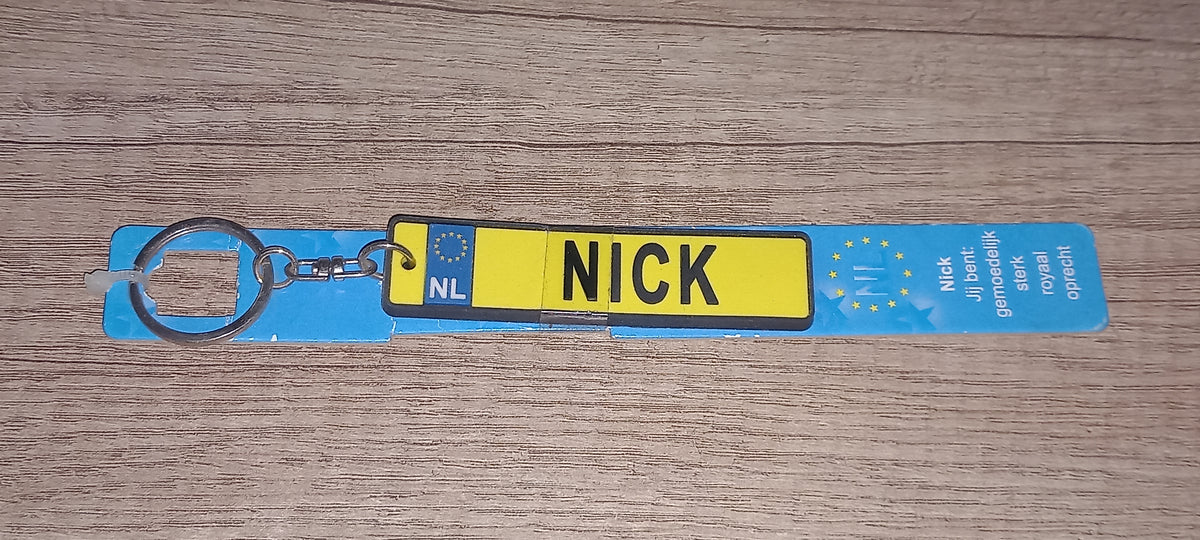 Sleutelhanger kenteken: Nick