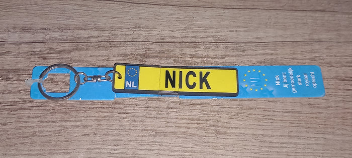 Sleutelhanger kenteken: Nick