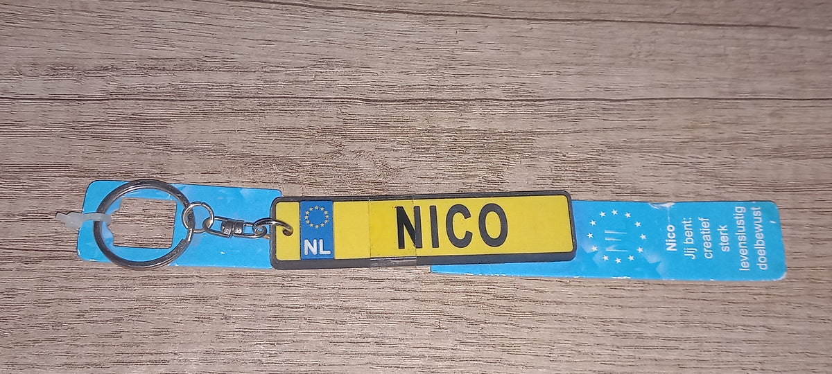 Sleutelhanger kenteken: Nico