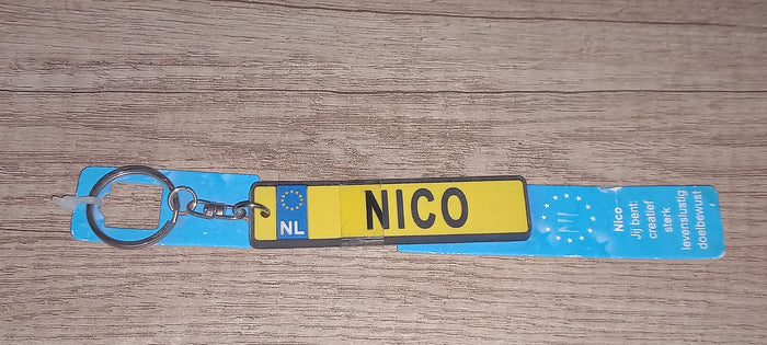 Sleutelhanger kenteken: Nico