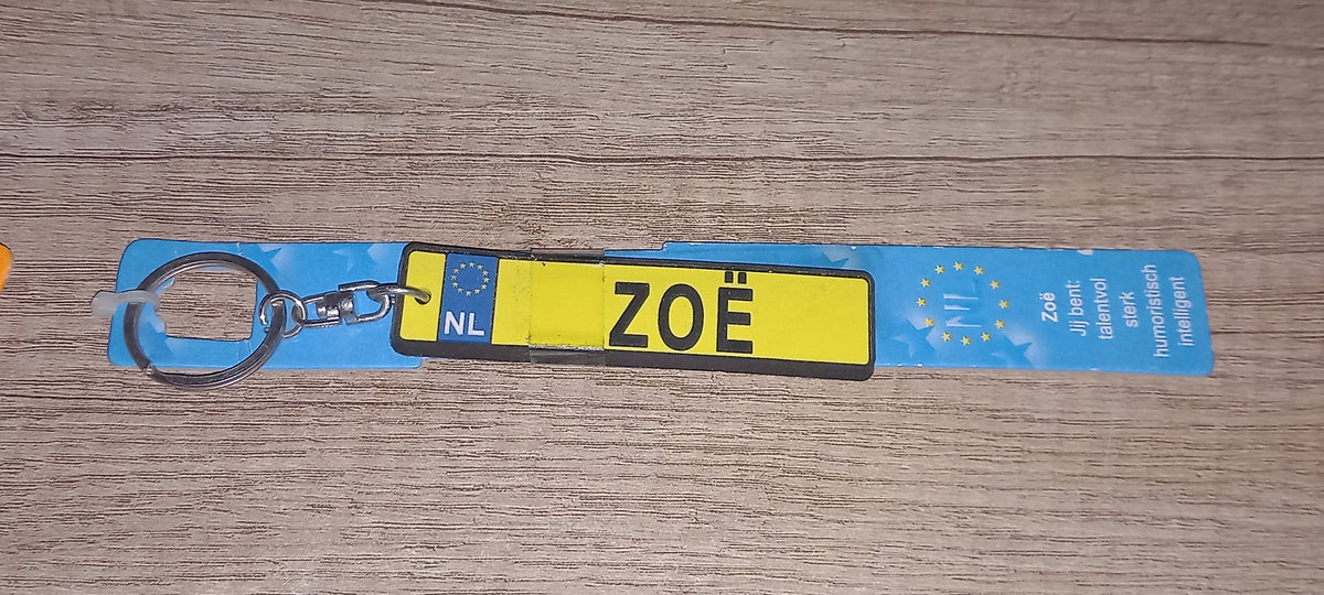 Sleutelhanger kenteken: Zoë