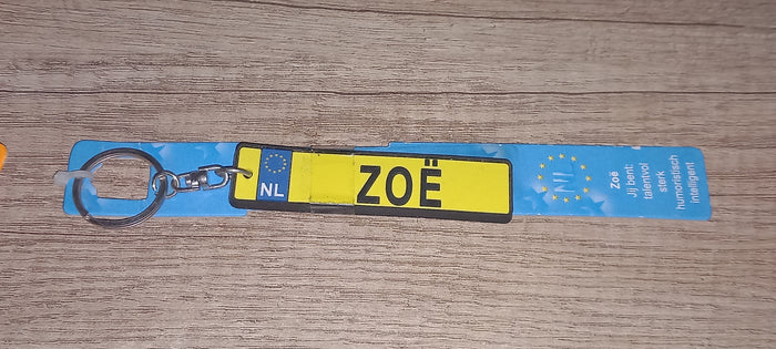 Sleutelhanger kenteken: Zoë