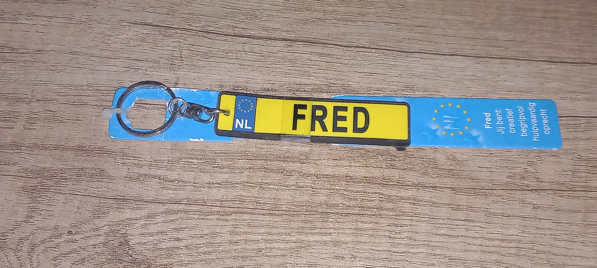 Sleutelhanger kenteken: Fred