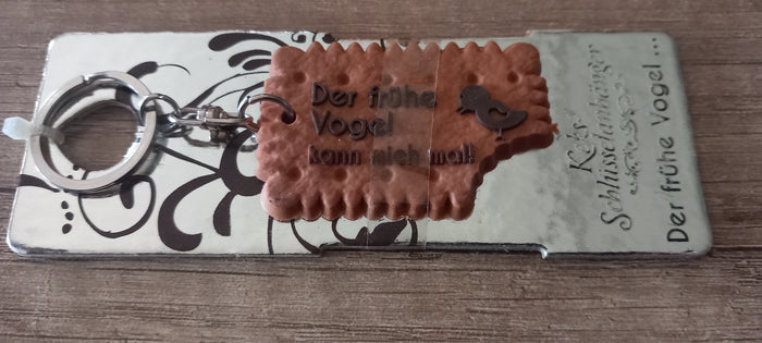 Sleutelhanger koekje: Der fruhe vogel