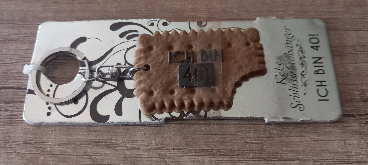 Sleutelhanger koekje: Ich bin 40!
