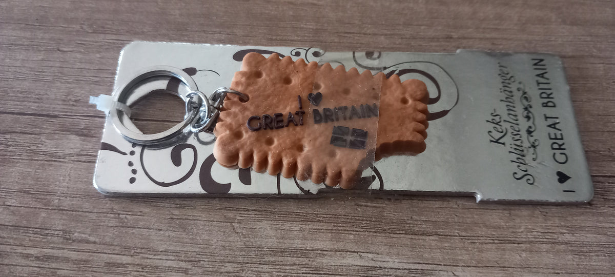 Sleutelhanger koekje: I love Great Britain