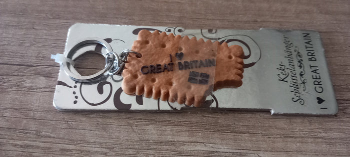 Sleutelhanger koekje: I love Great Britain