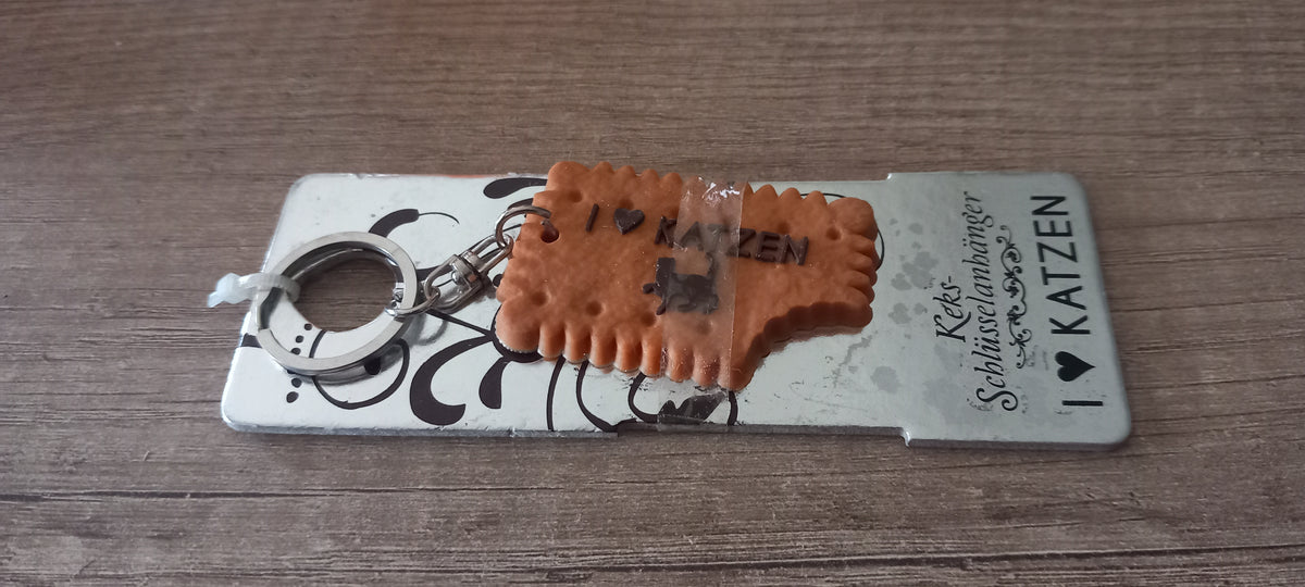 Sleutelhanger koekje: I love Katzen
