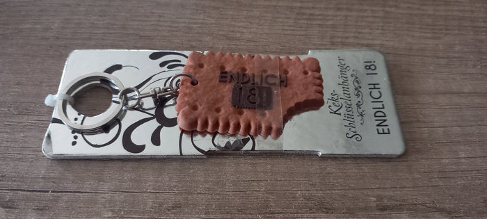 Sleutelhanger koekje: Endlich 18!