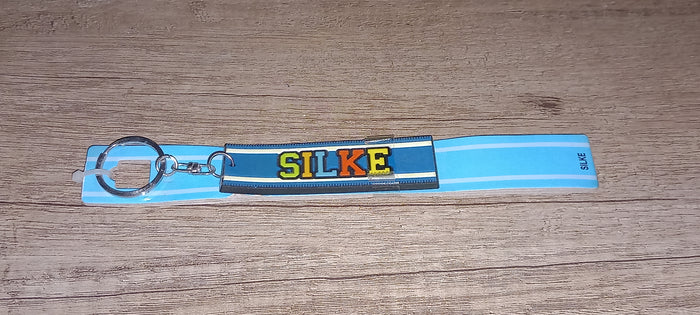 Sleutelhanger blauw Silke