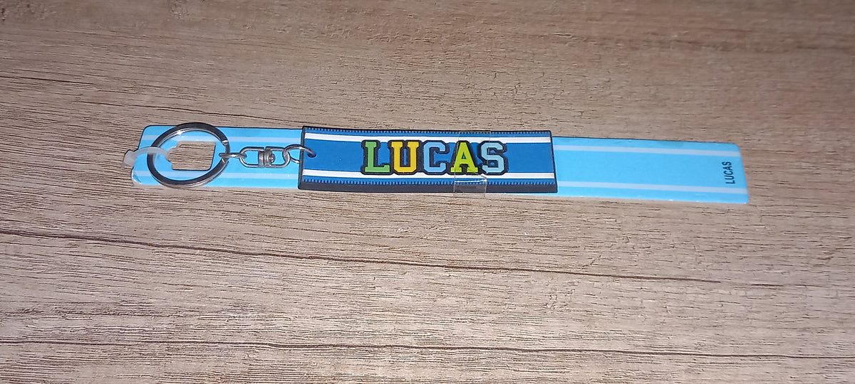 Sleutelhanger blauw Lucas