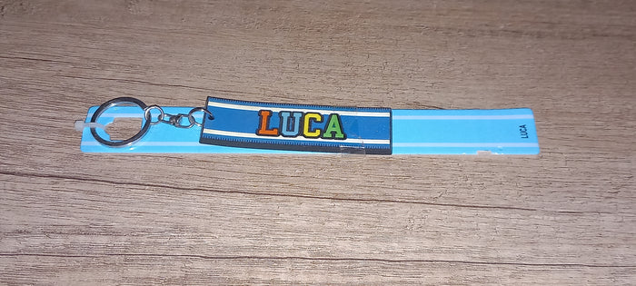 Sleutelhanger blauw Luca
