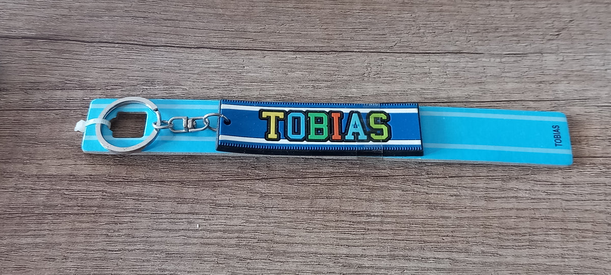 Sleutelhanger blauw Tobias