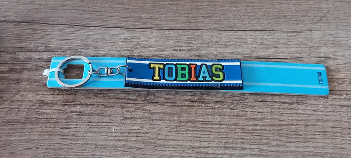 Sleutelhanger blauw Tobias