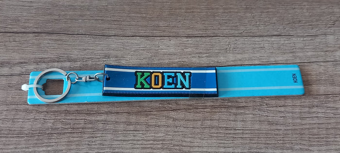 Sleutelhanger blauw Koen