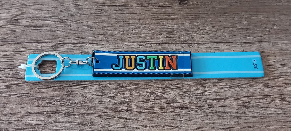 Sleutelhanger blauw Justin