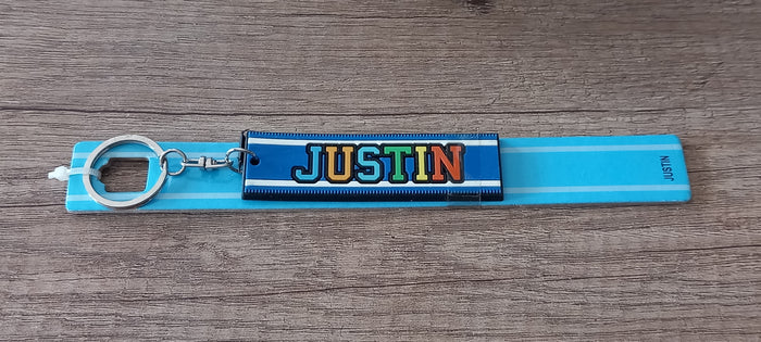 Sleutelhanger blauw Justin