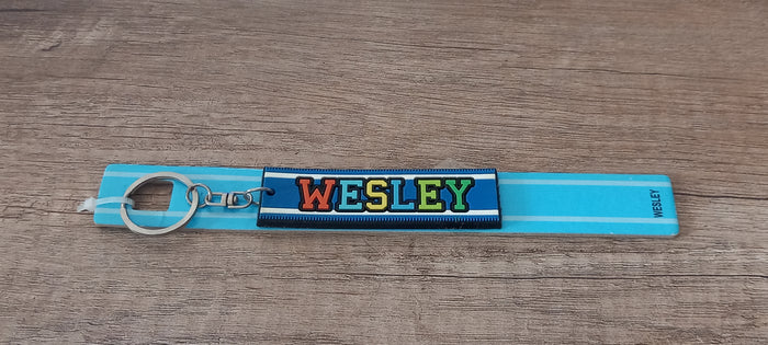 Sleutelhanger blauw Wesley