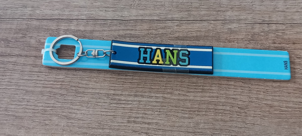 Sleutelhanger blauw Hans