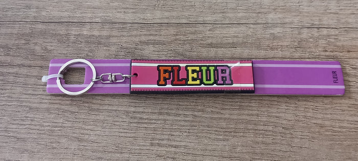 Sleutelhanger paars Fleur
