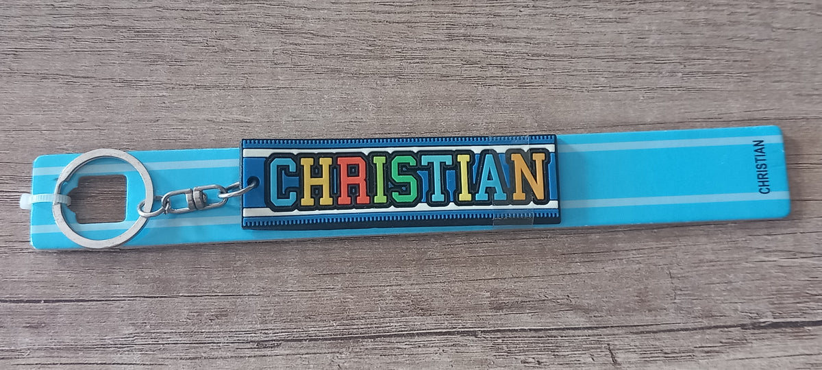 Sleutelhanger blauw Christian