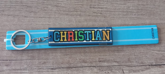 Sleutelhanger blauw Christian