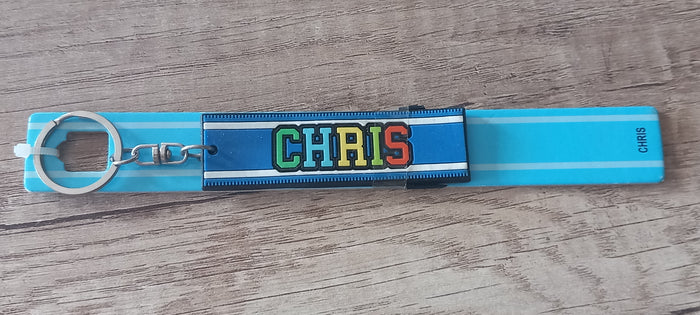 Sleutelhanger blauw Chris