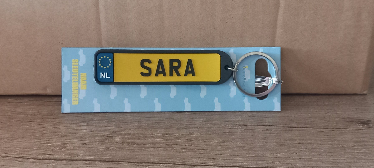 Sleutelhanger kenteken afgerond: Sara