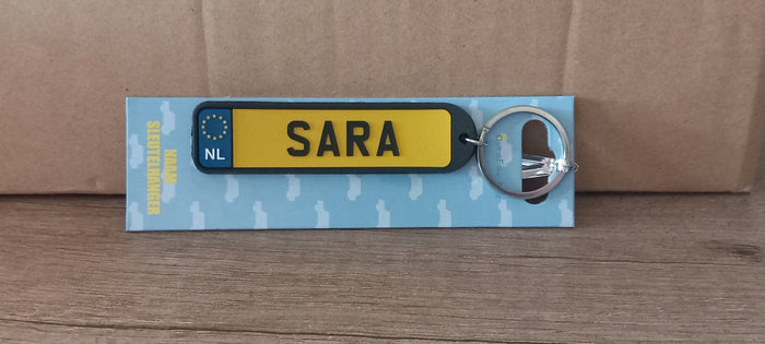 Sleutelhanger kenteken afgerond: Sara