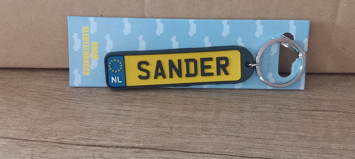 Sleutelhanger kenteken afgerond: Sander