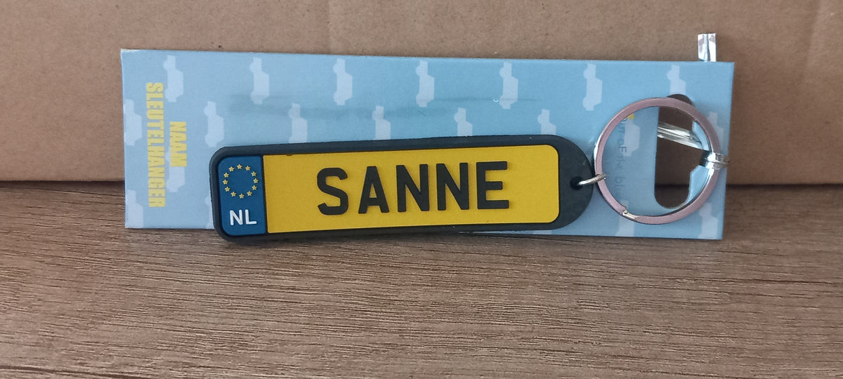 Sleutelhanger kenteken afgerond: Sanne
