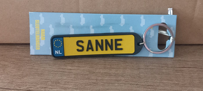 Sleutelhanger kenteken afgerond: Sanne