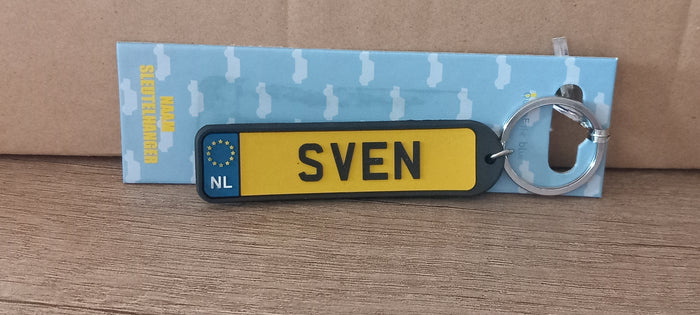 Sleutelhanger kenteken afgerond: Sven