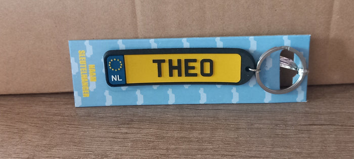 Sleutelhanger kenteken afgerond: Theo